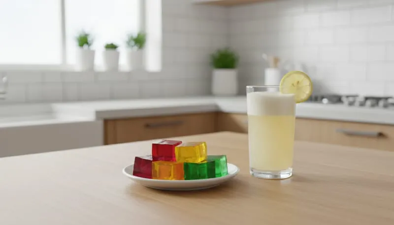 Colorful gelatin and gummy treats