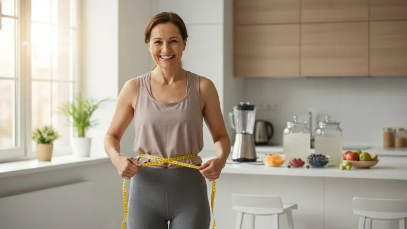 Measuring tape showing weight loss measurement