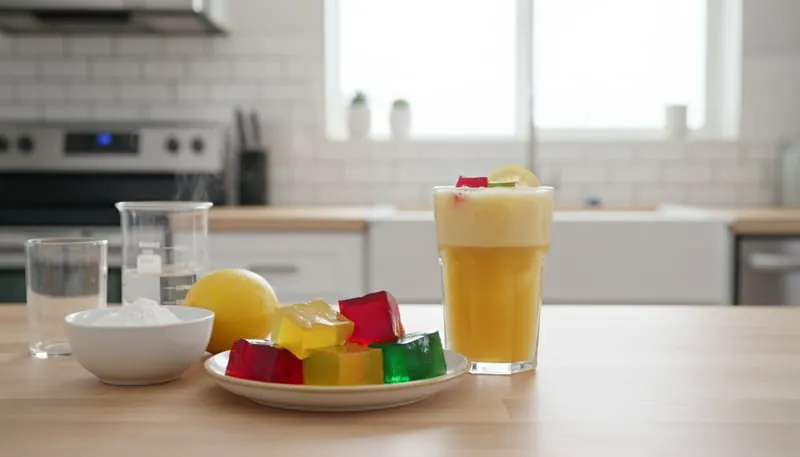 Colorful gelatin and gummy treats