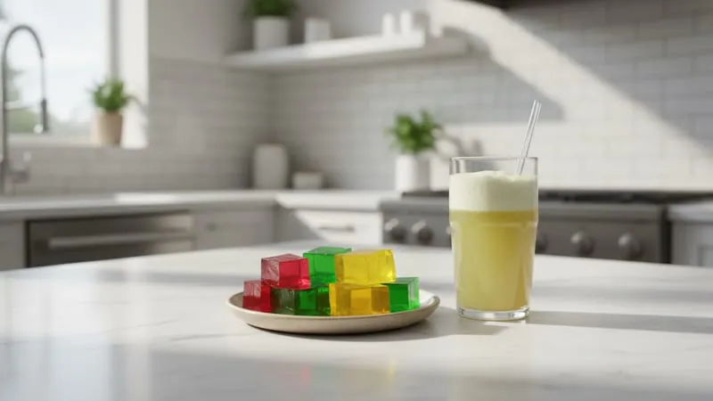 Colorful gelatin dessert demonstrating the gelatin trick
