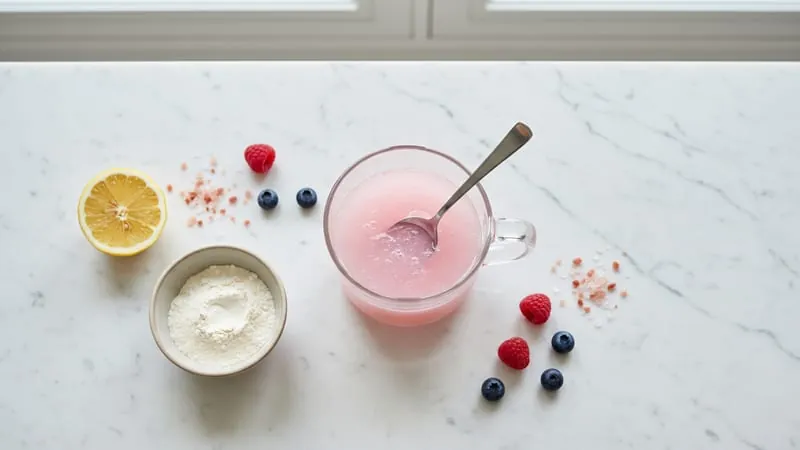 Gummy gelatin preparation for pink gelatin trick