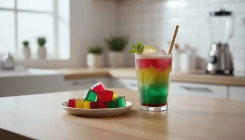 Colorful gelatin and gummy treats